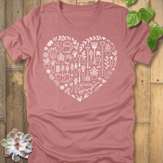 Heather Mauve / S Heart Of A Gardener T-Shirt T-Shirt