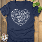 Heather Navy / S Heart Of A Gardener T-Shirt T-Shirt