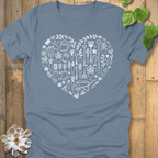 Steel Blue / S Heart Of A Gardener T-Shirt T-Shirt