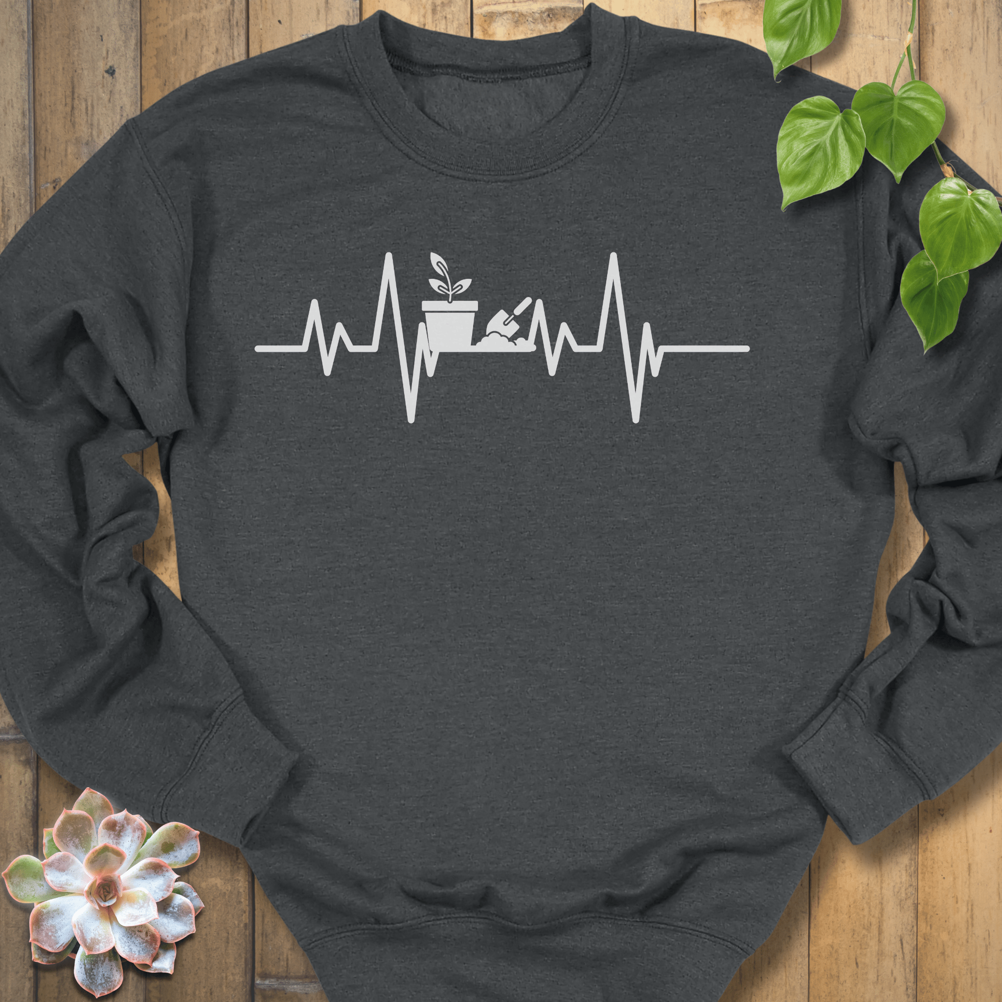 Dark Heather / S Heartbeat Plant Sweatshirt Sweatshirt