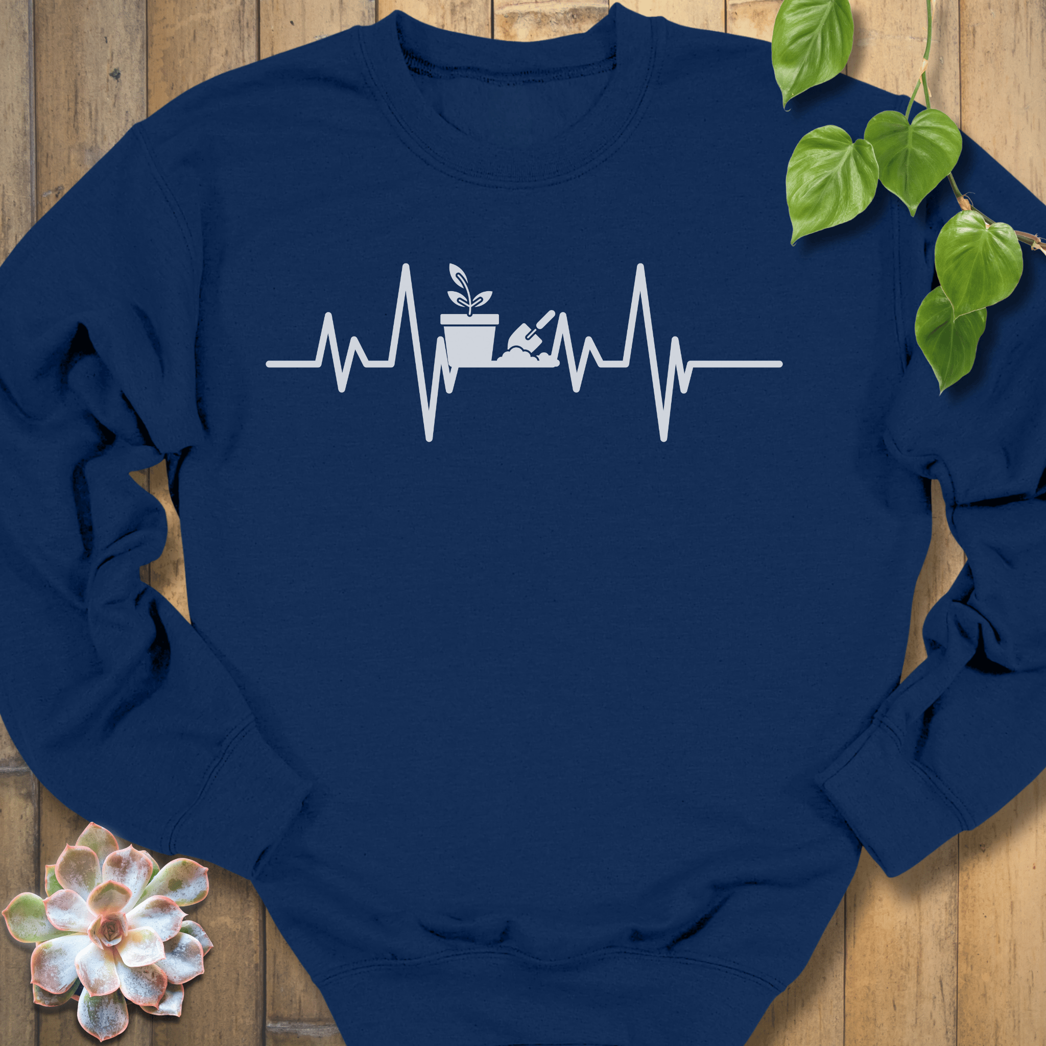 Navy / S Heartbeat Plant Sweatshirt Sweatshirt