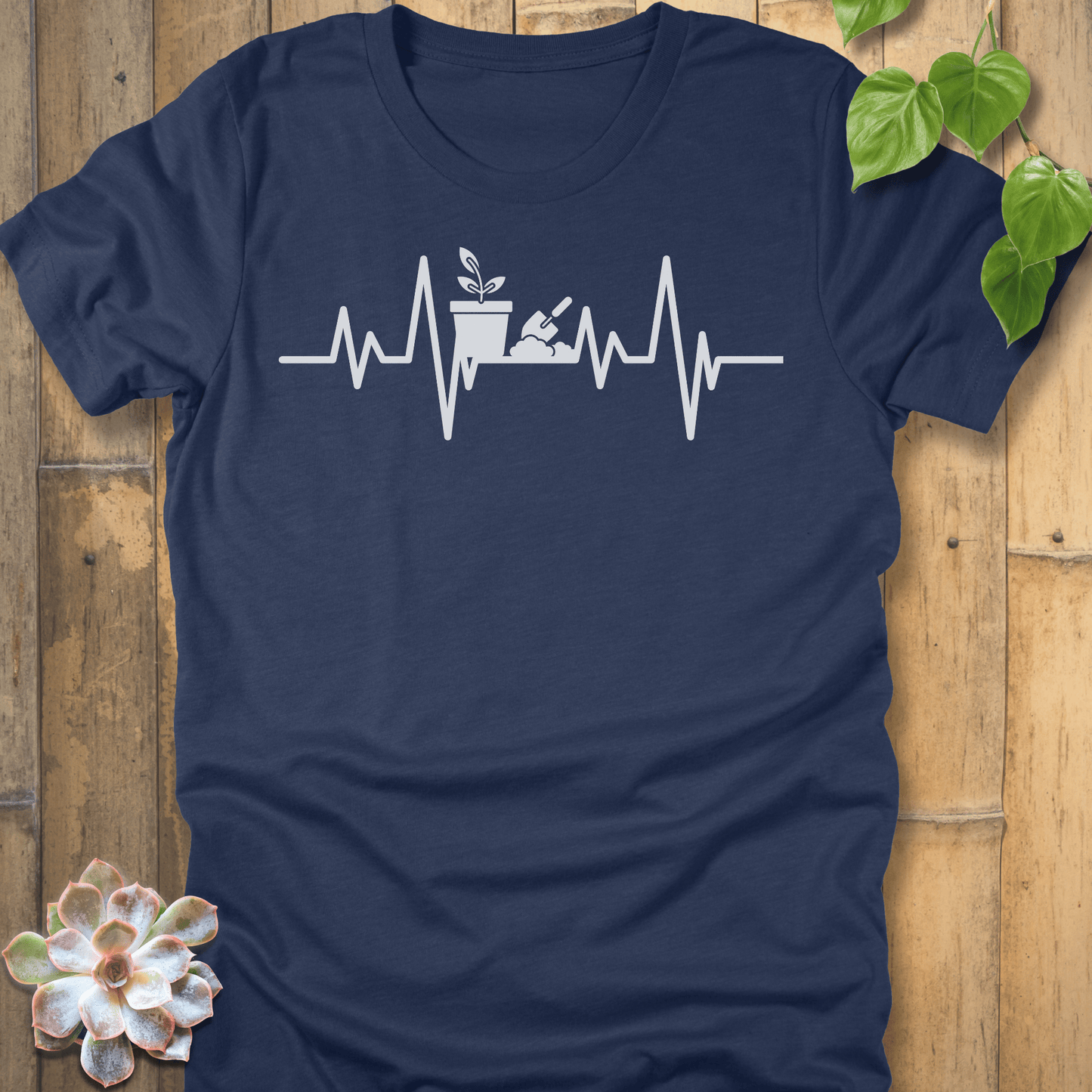 Heather Navy / S Heartbeat Plant T-Shirt T-Shirt