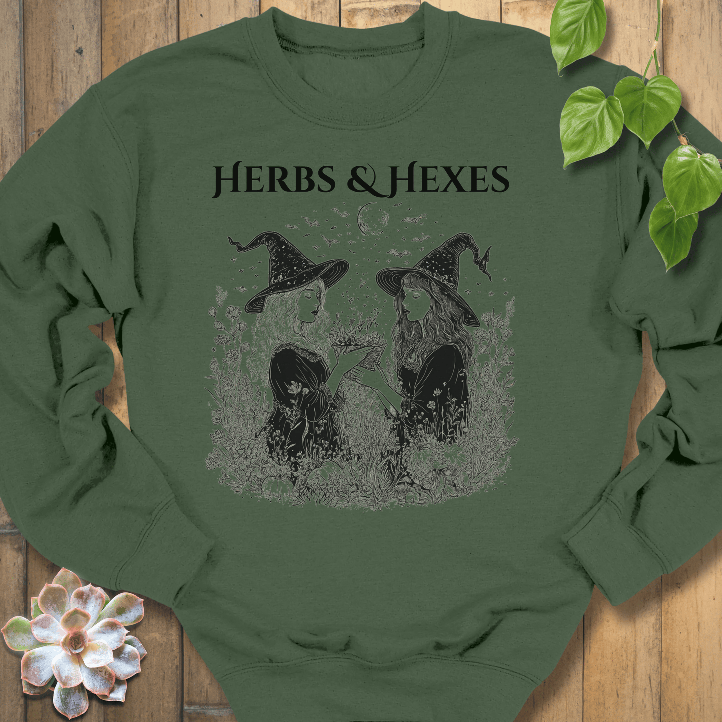 Military Green / S Herbs & Hexes Sweatshirt Sweatshirt