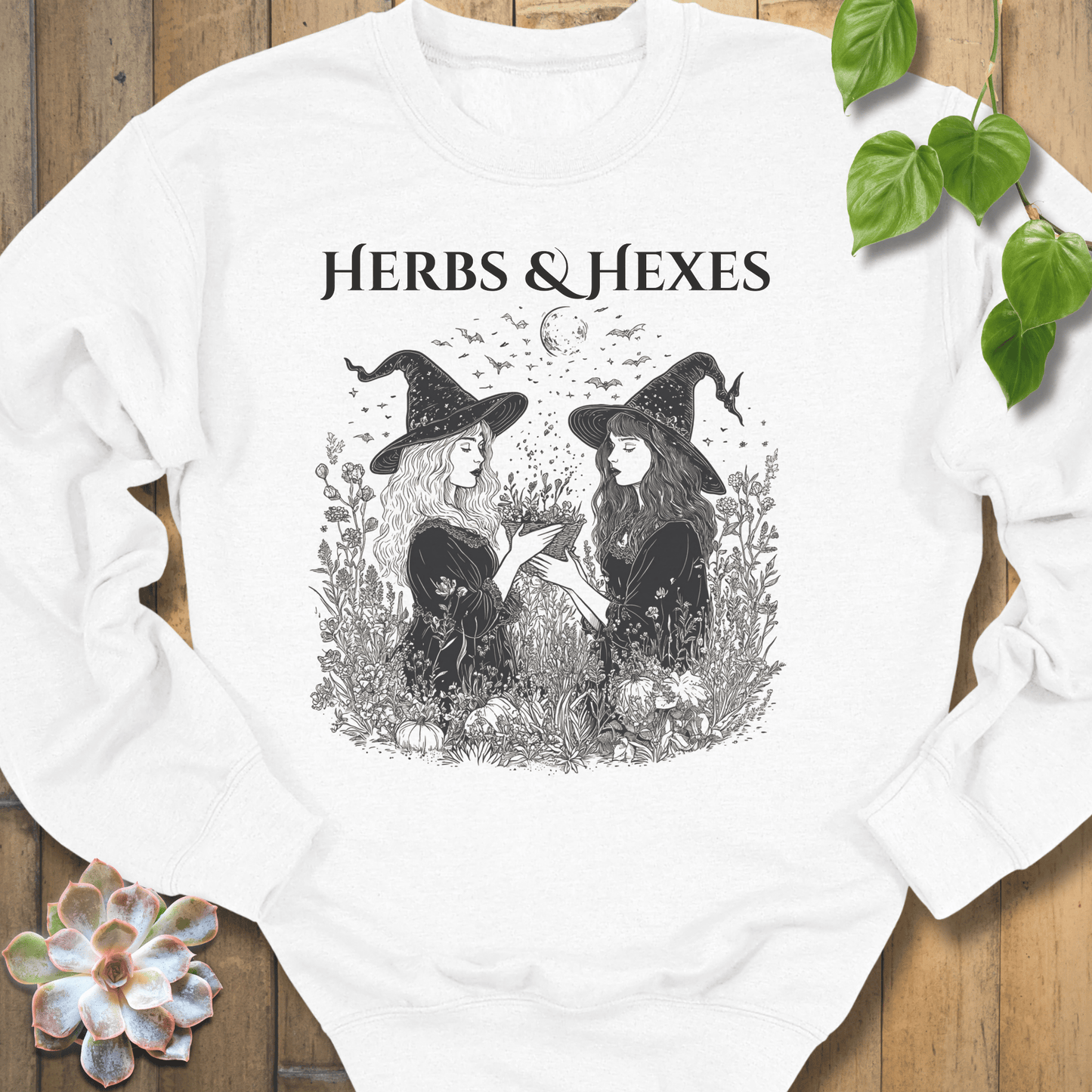 White / S Herbs & Hexes Sweatshirt Sweatshirt