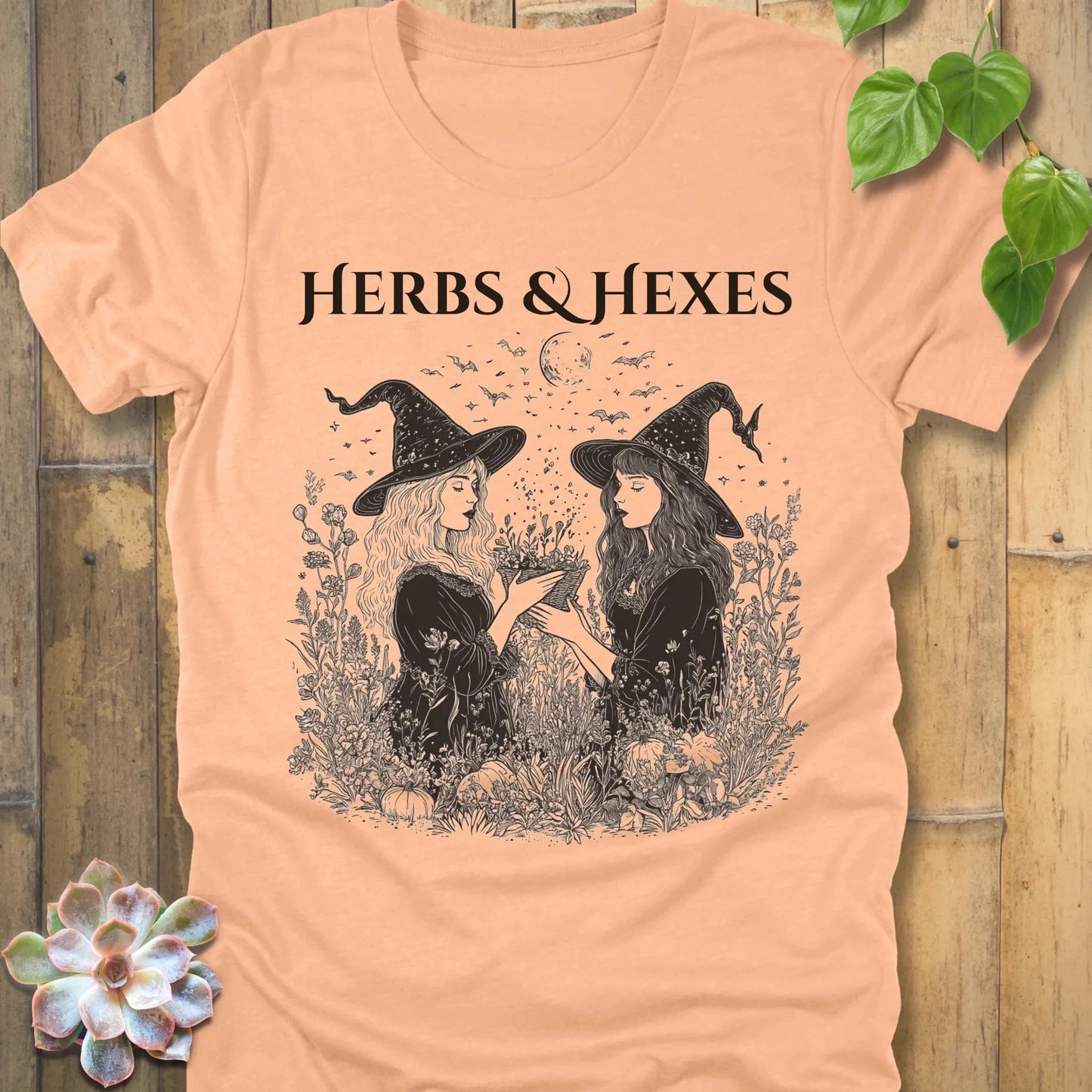 Heather Peach / S Herbs & Hexes T-Shirt T-Shirt