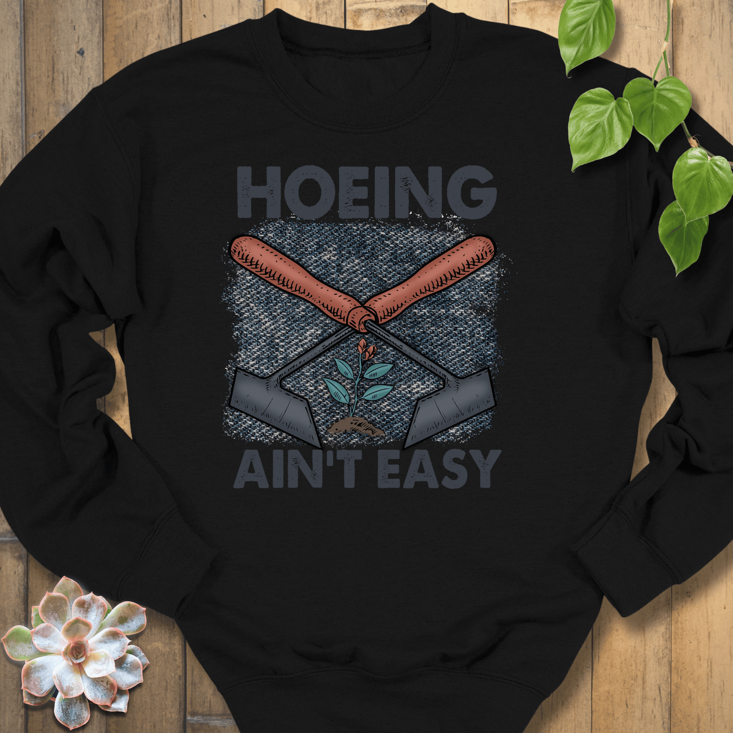 Black / S Hoeing Ain't Easy Sweatshirt Sweatshirt