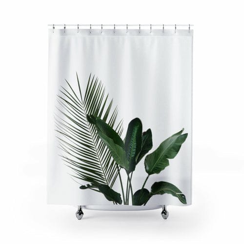 71" × 74" House Plant Shower Curtain – Botanical Design (71" x 74") Bathroom