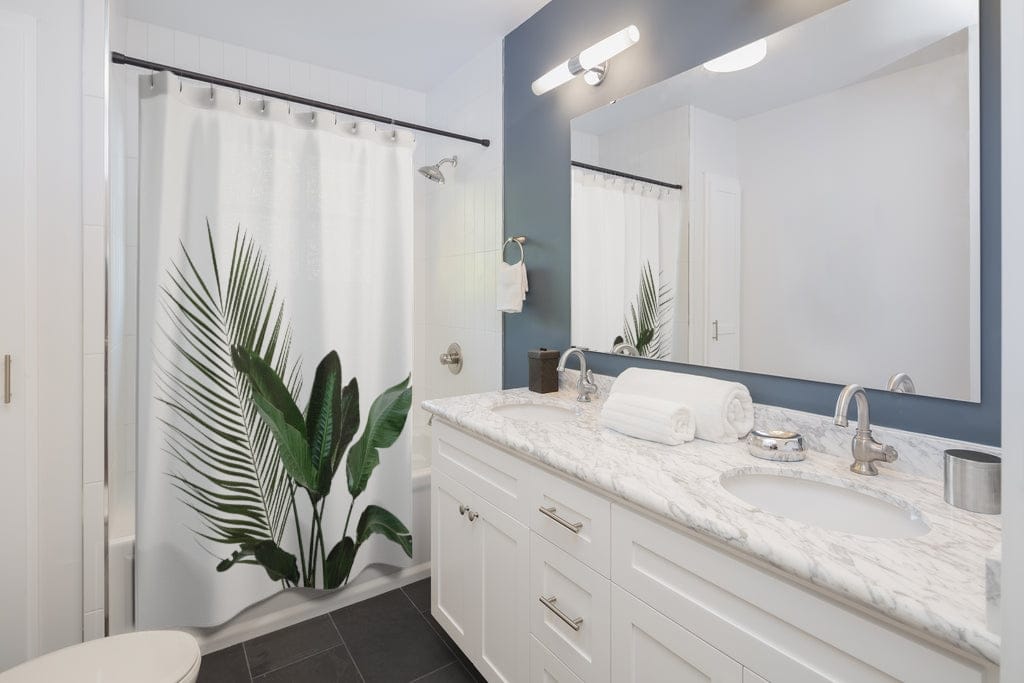 71" × 74" House Plant Shower Curtain – Botanical Design (71" x 74") Bathroom