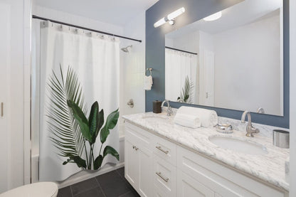 71" × 74" House Plant Shower Curtain – Botanical Design (71" x 74") Bathroom