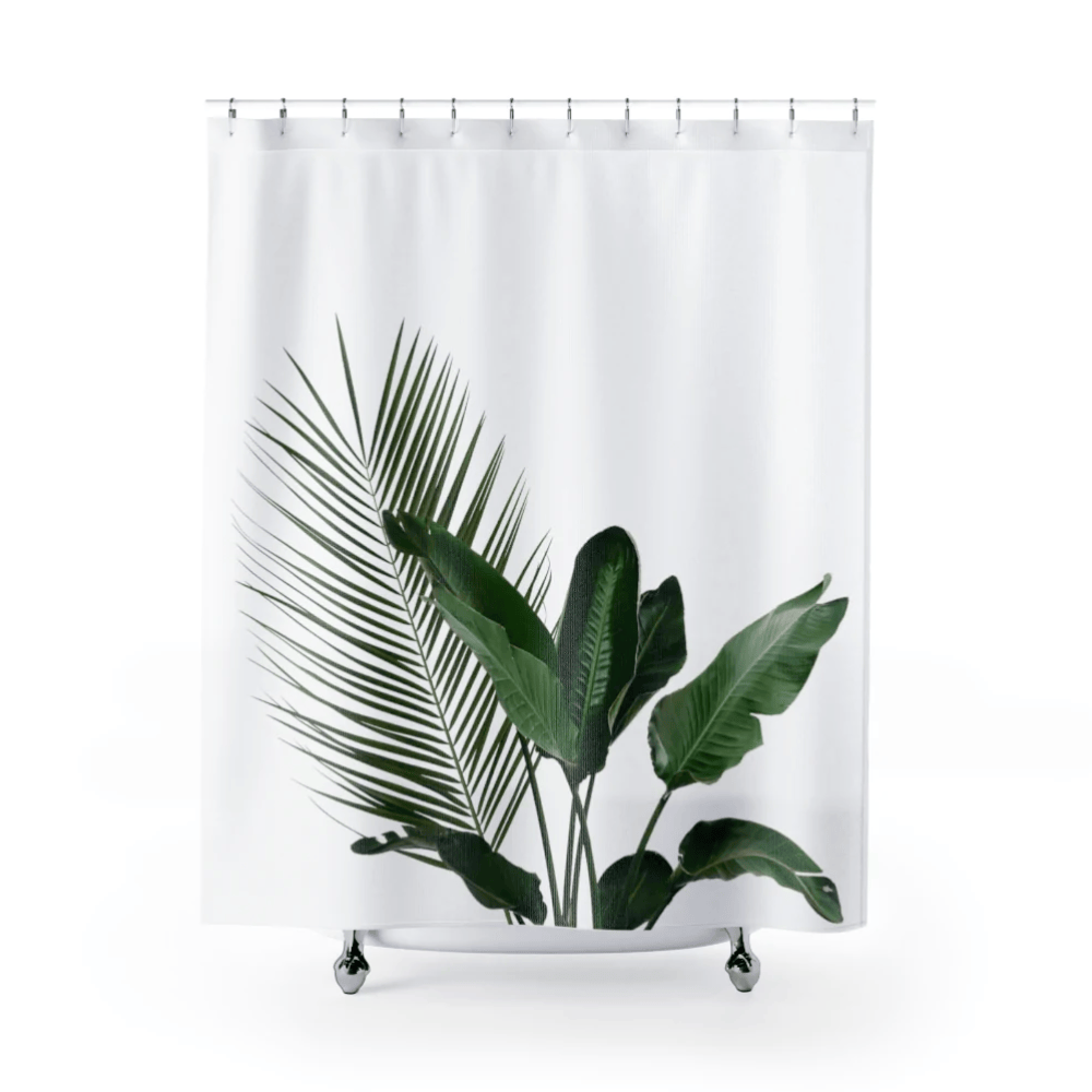 71" × 74" House Plant Shower Curtain – Botanical Design (71" x 74") Bathroom