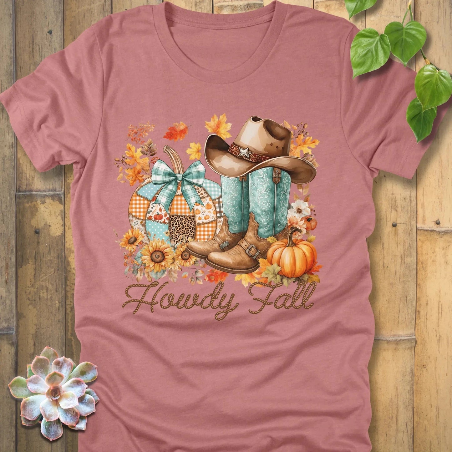 Heather Mauve / S Howdy Fall T-Shirt T-Shirt