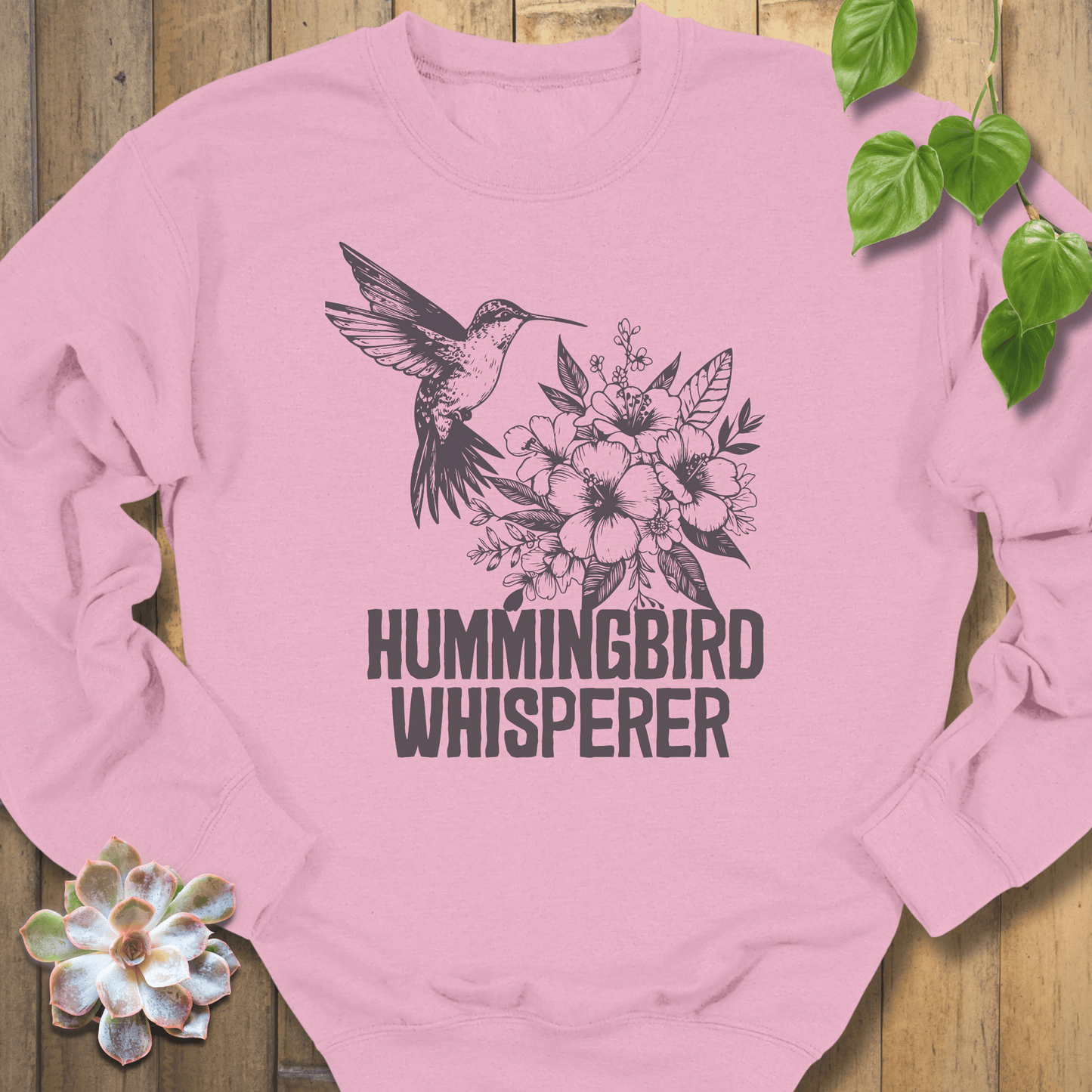 Light Pink / S Hummingbird Whisperer Sweatshirt Sweatshirt