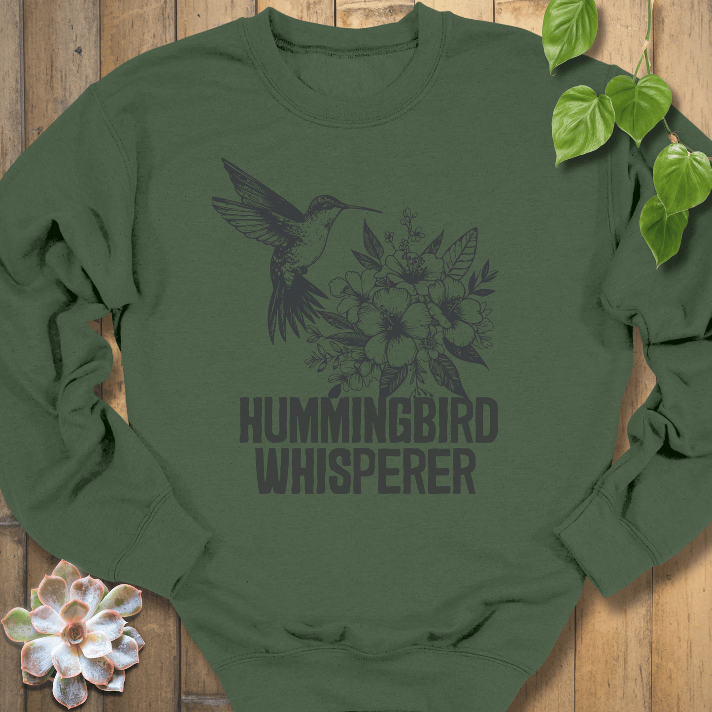 Military Green / S Hummingbird Whisperer Sweatshirt Sweatshirt