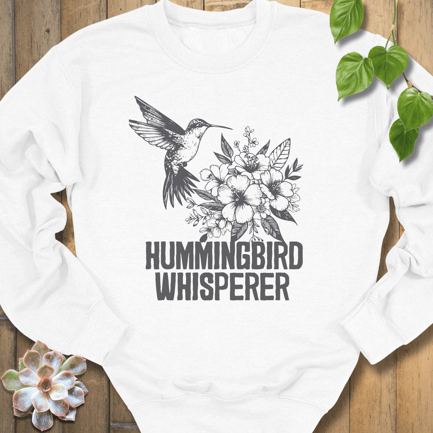 White / S Hummingbird Whisperer Sweatshirt Sweatshirt