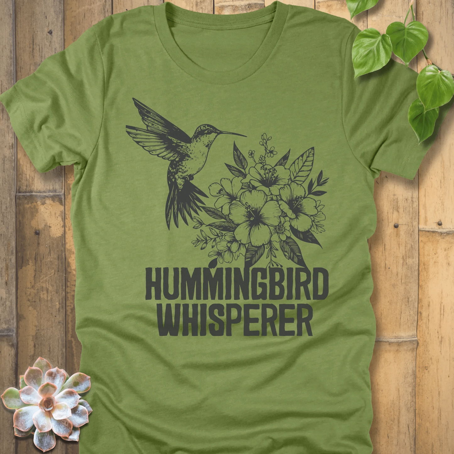 Heather Green / S Hummingbird Whisperer T-Shirt T-Shirt