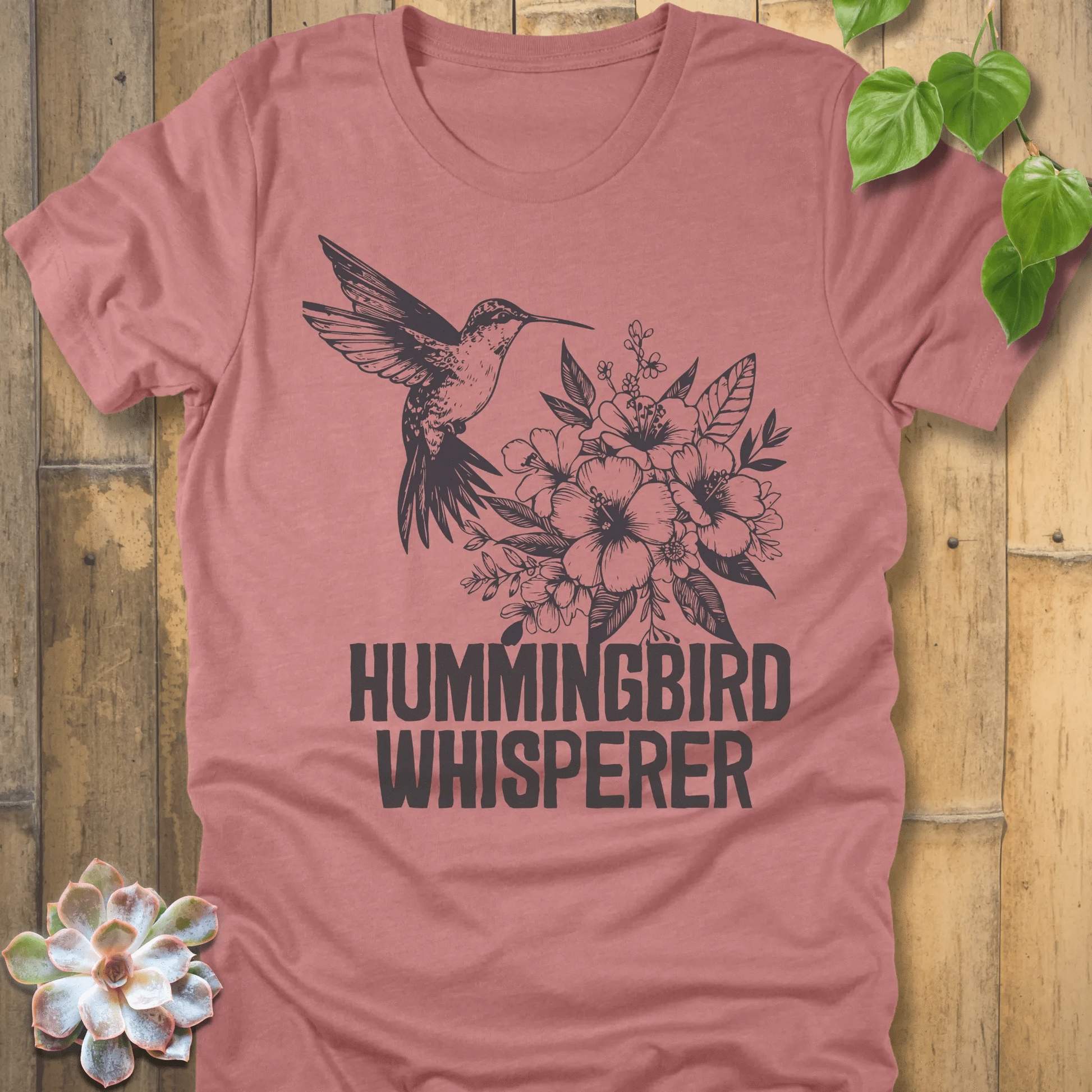 Heather Mauve / S Hummingbird Whisperer T-Shirt T-Shirt
