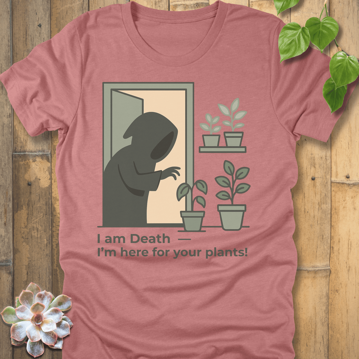 Heather Mauve / S I Am Death T-Shirt T-Shirt
