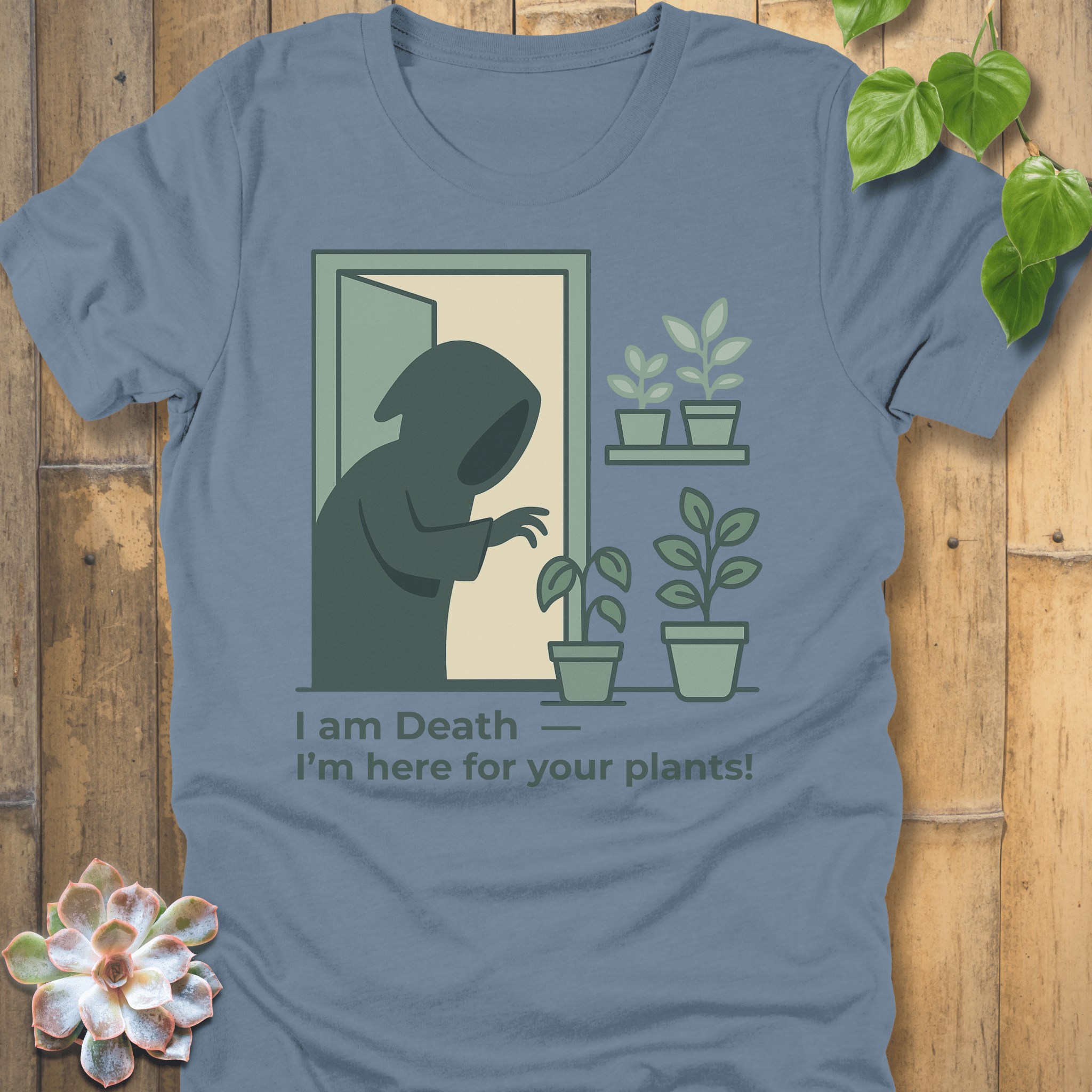 Steel Blue / S I Am Death T-Shirt T-Shirt
