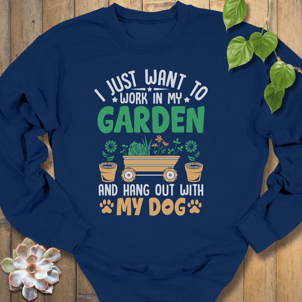 Navy / S I Just Want To Work Sweatshirt Sweatshirt