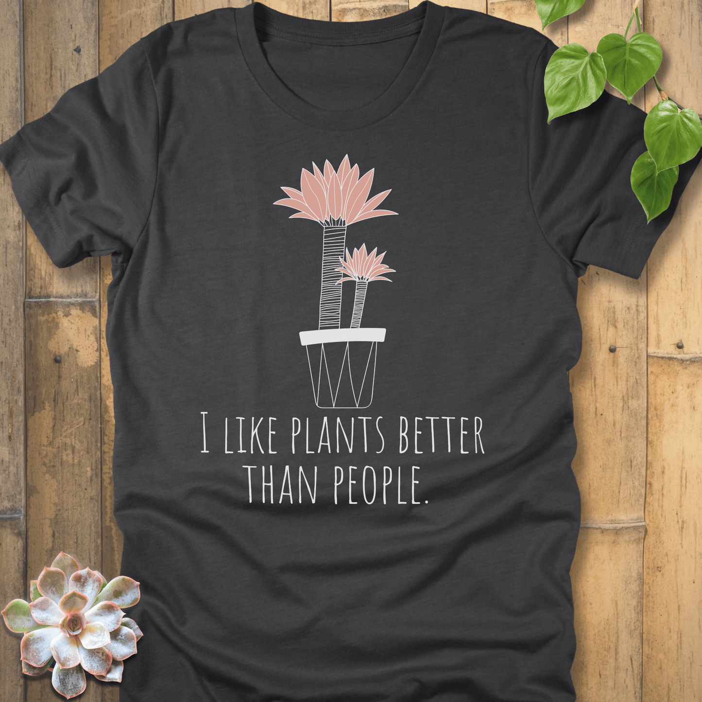 Dark Grey Heather / S I Like Plants T-shirt T-Shirt
