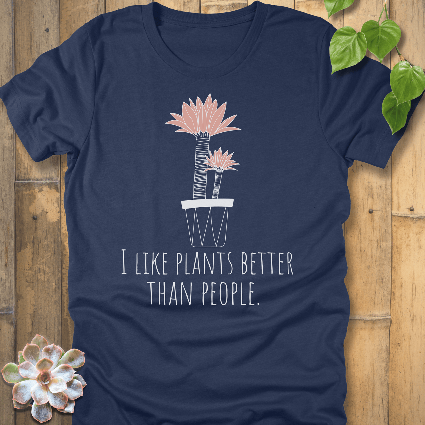 Heather Navy / S I Like Plants T-shirt T-Shirt