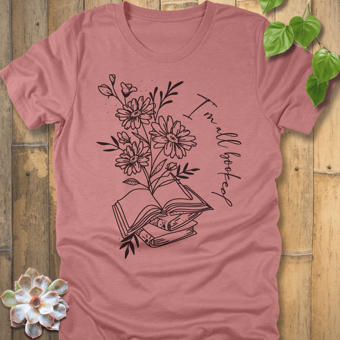 Heather Mauve / S I'm All Booked T-Shirt T-Shirt