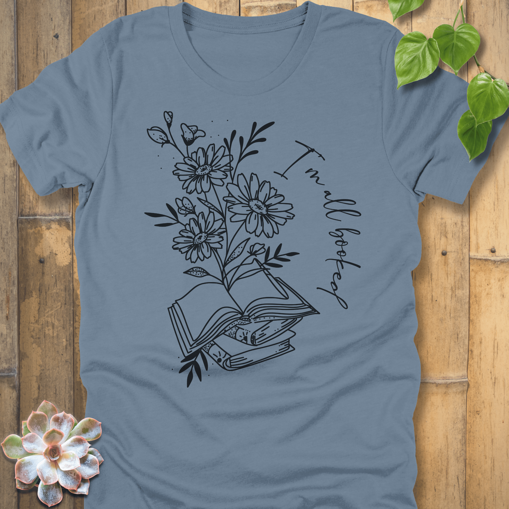Steel Blue / S I'm All Booked T-Shirt T-Shirt