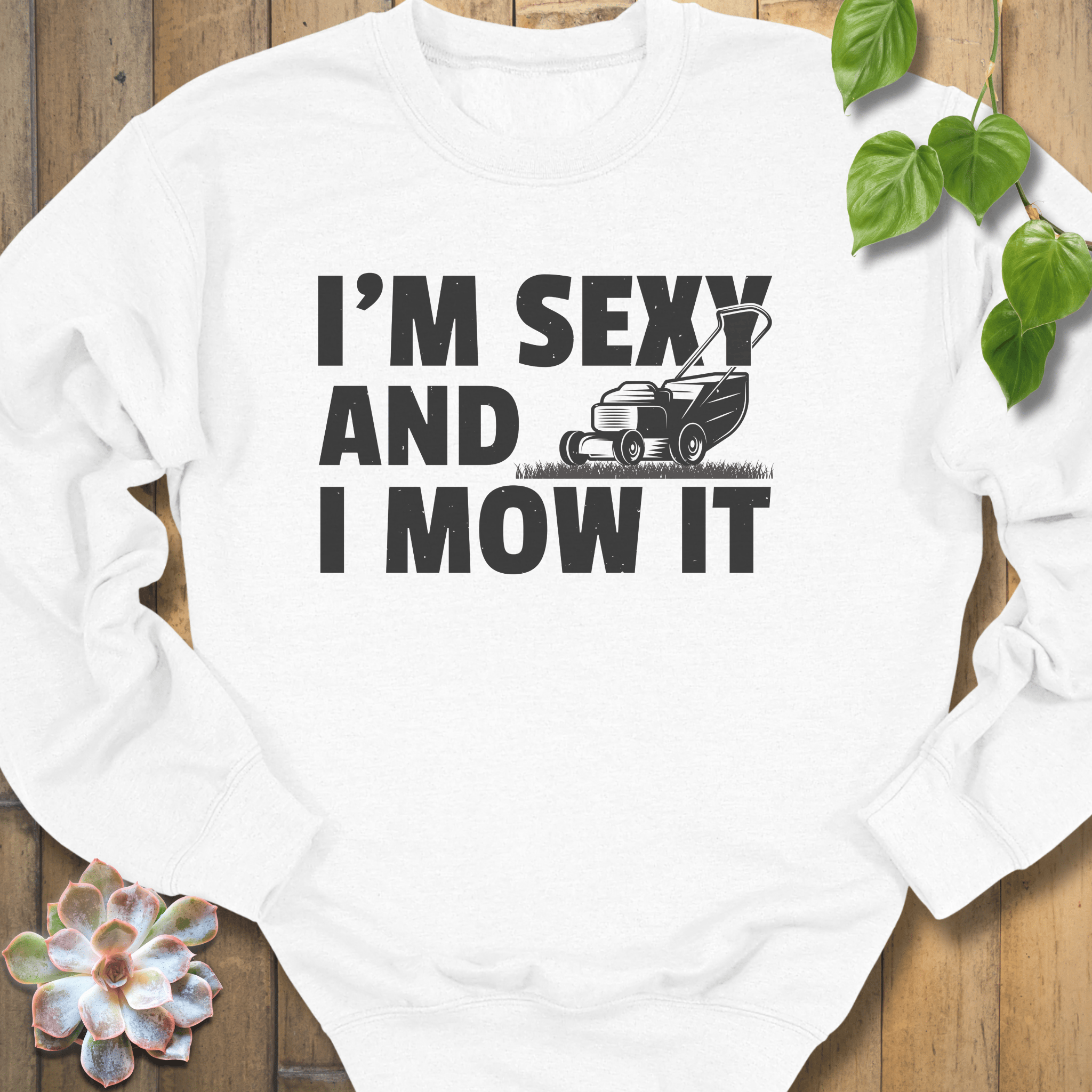 White / S I Mow It Sweatshirt Sweatshirt