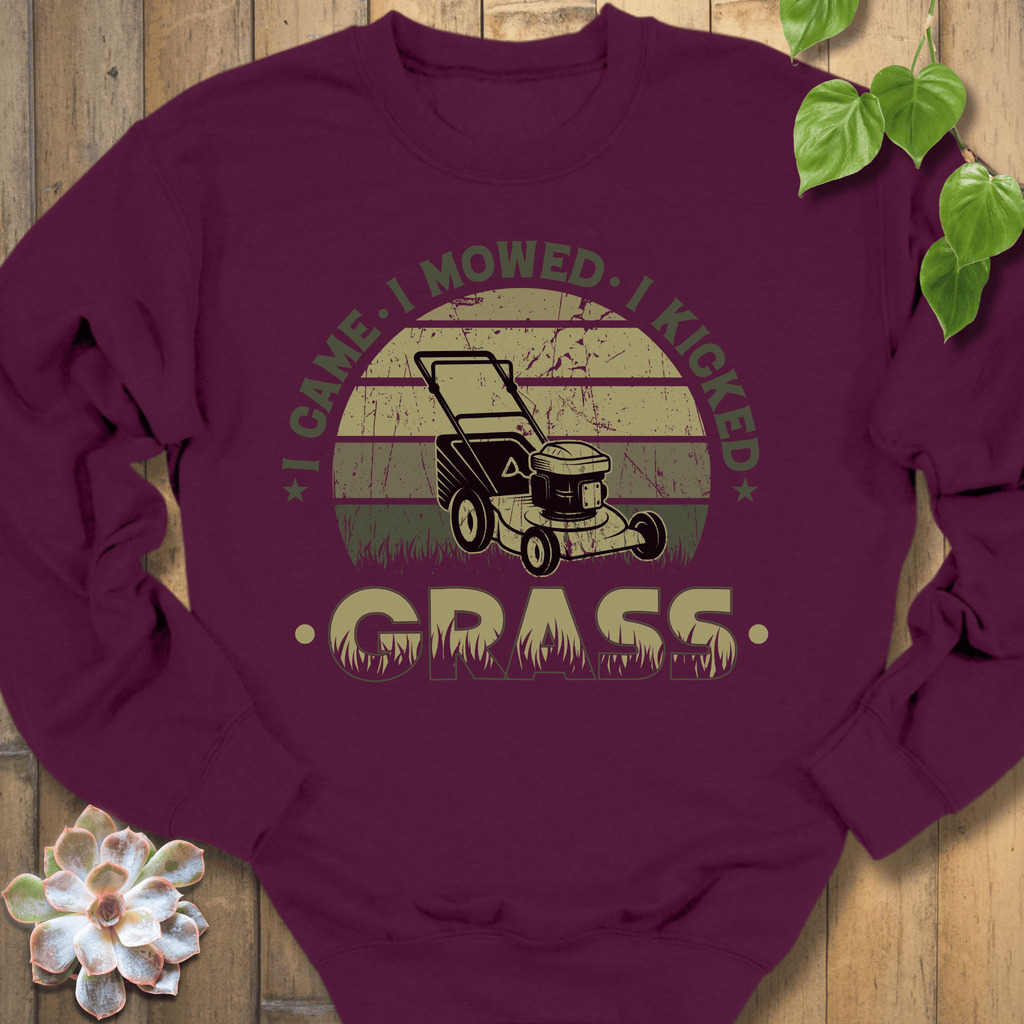Maroon / S I Mowed Grass Sweatshirt Sweatshirt