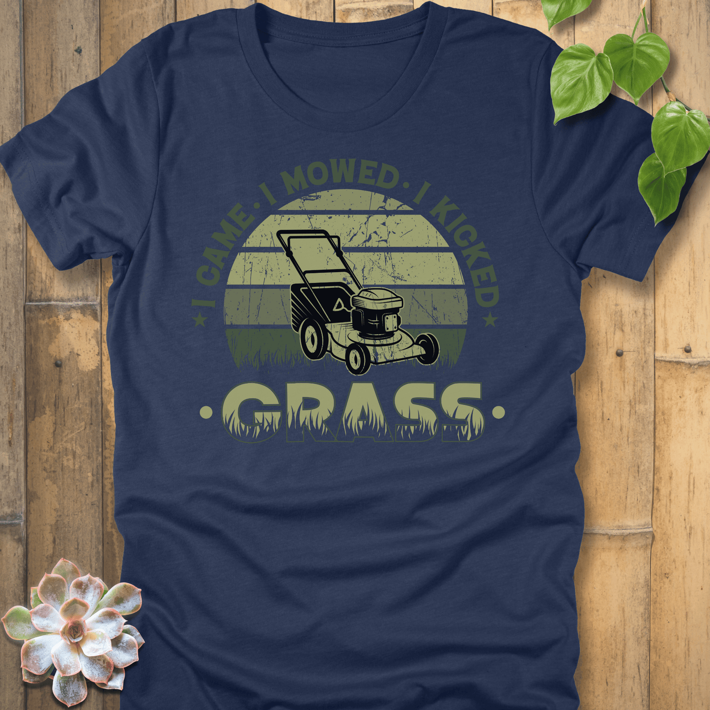 Heather Navy / S I Mowed Grass T-Shirt T-Shirt