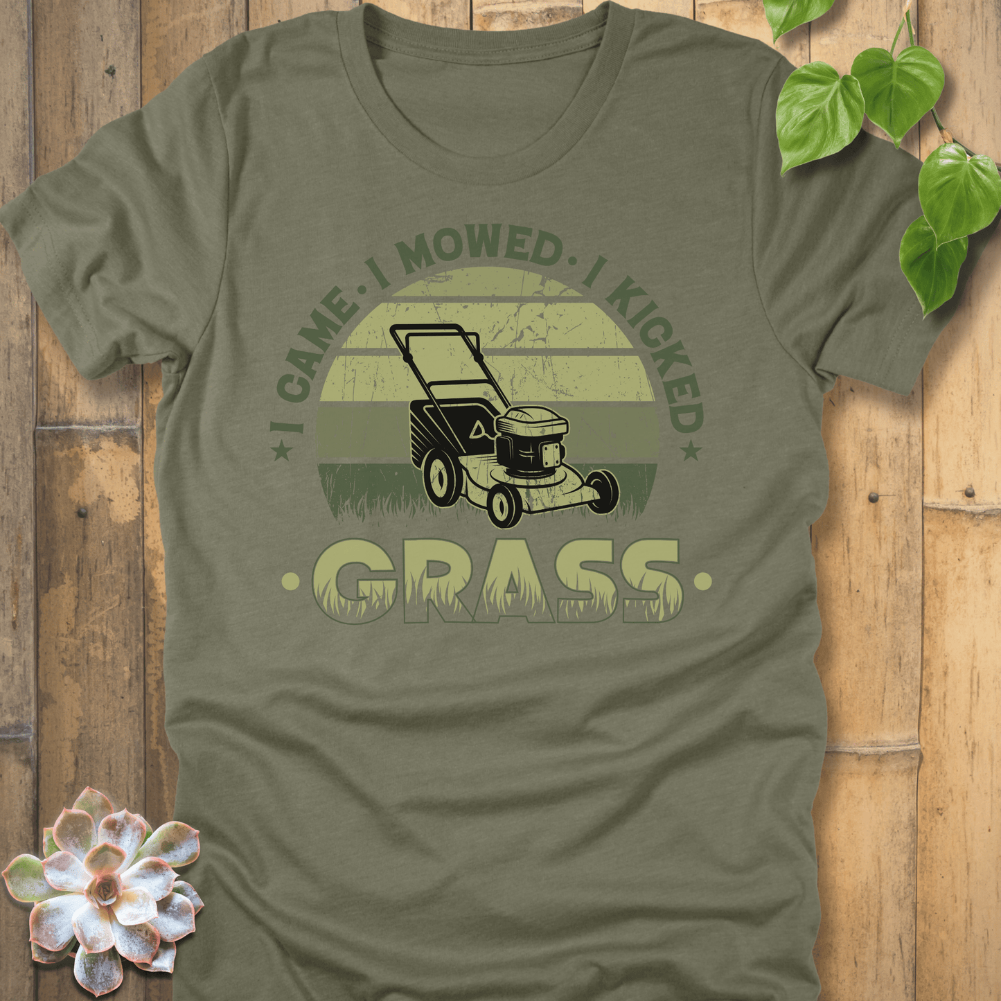 Heather Olive / S I Mowed Grass T-Shirt T-Shirt