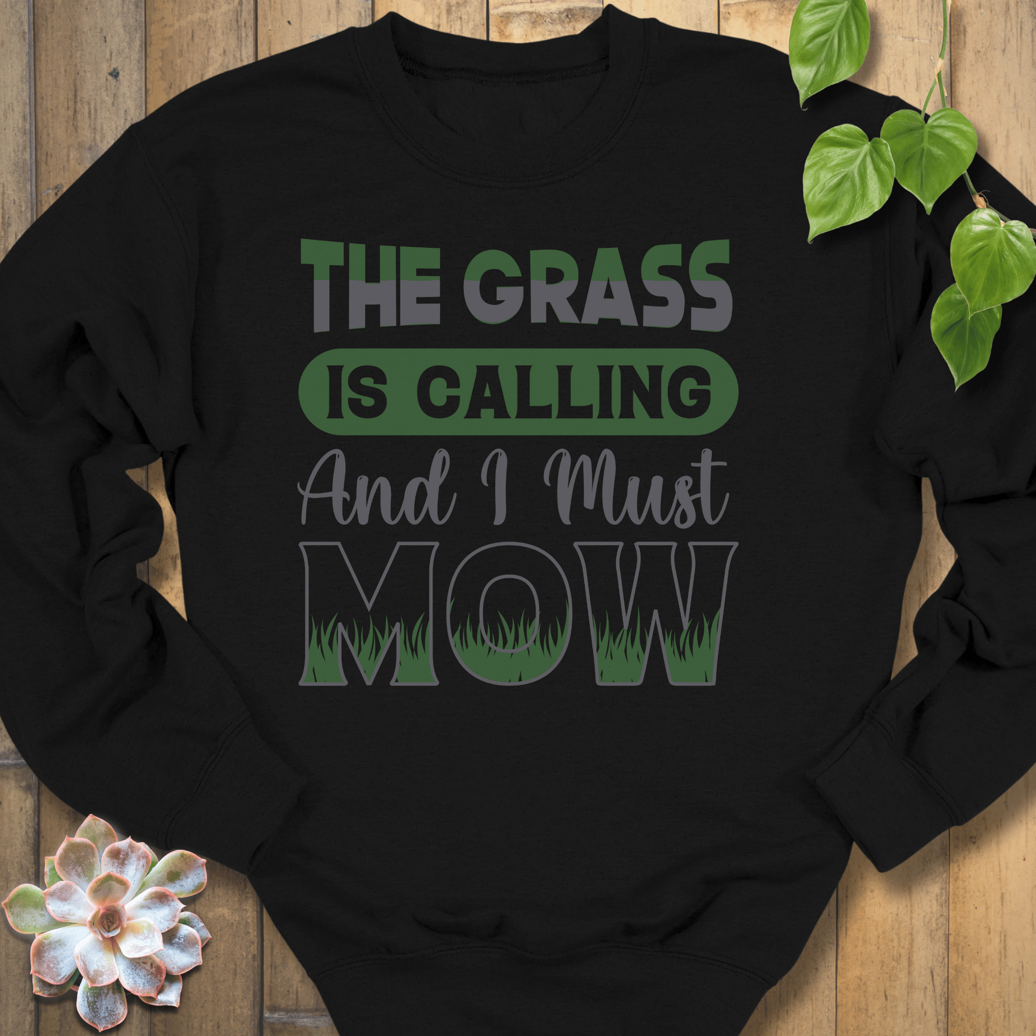 Black / S I Must Mow Sweatshirt Sweatshirt