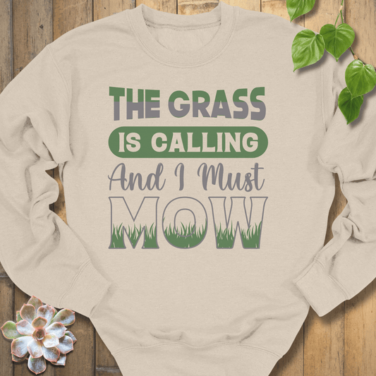 Sand / S I Must Mow Sweatshirt Sweatshirt