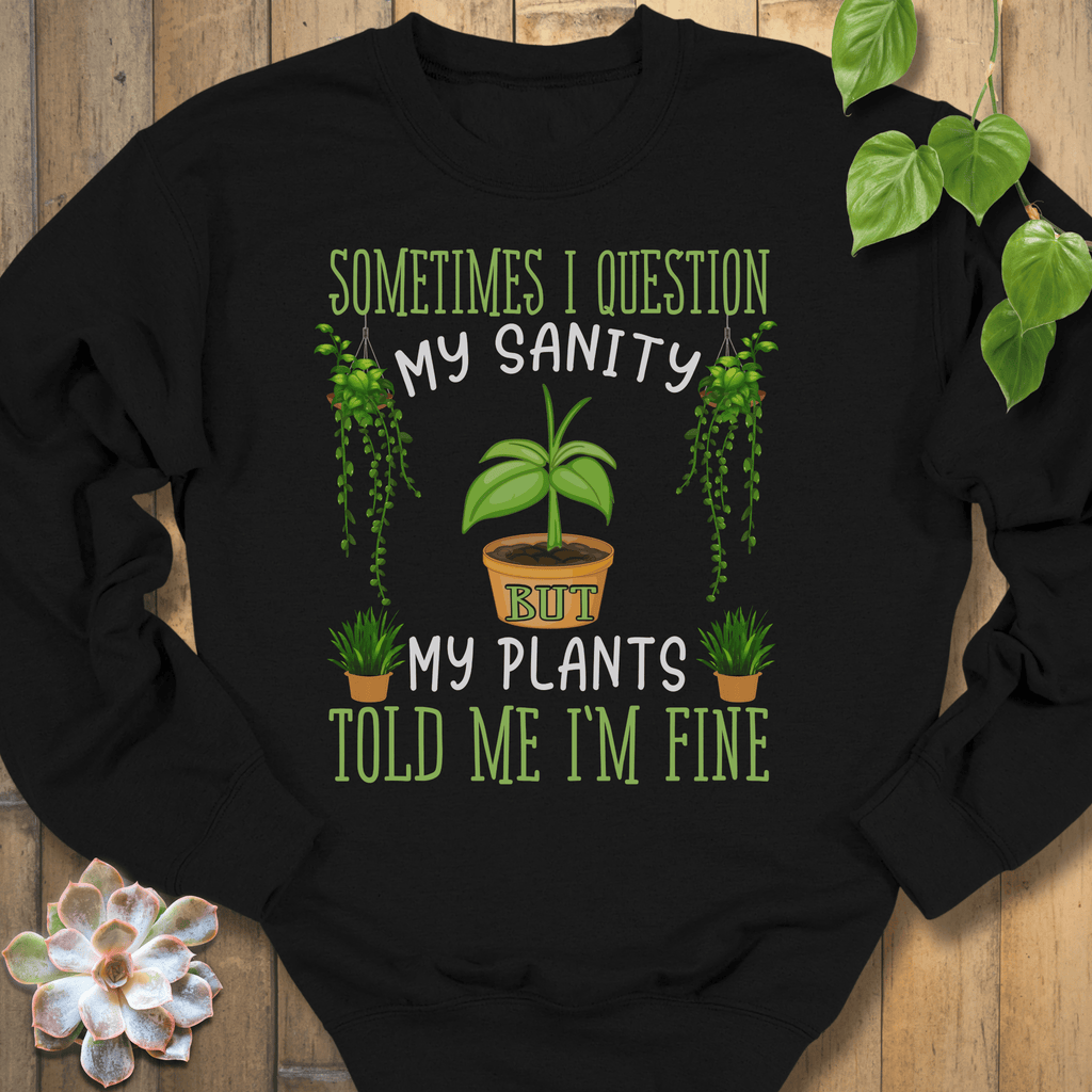 Black / S I Question My Sanity Sweatshirt Sweatshirt