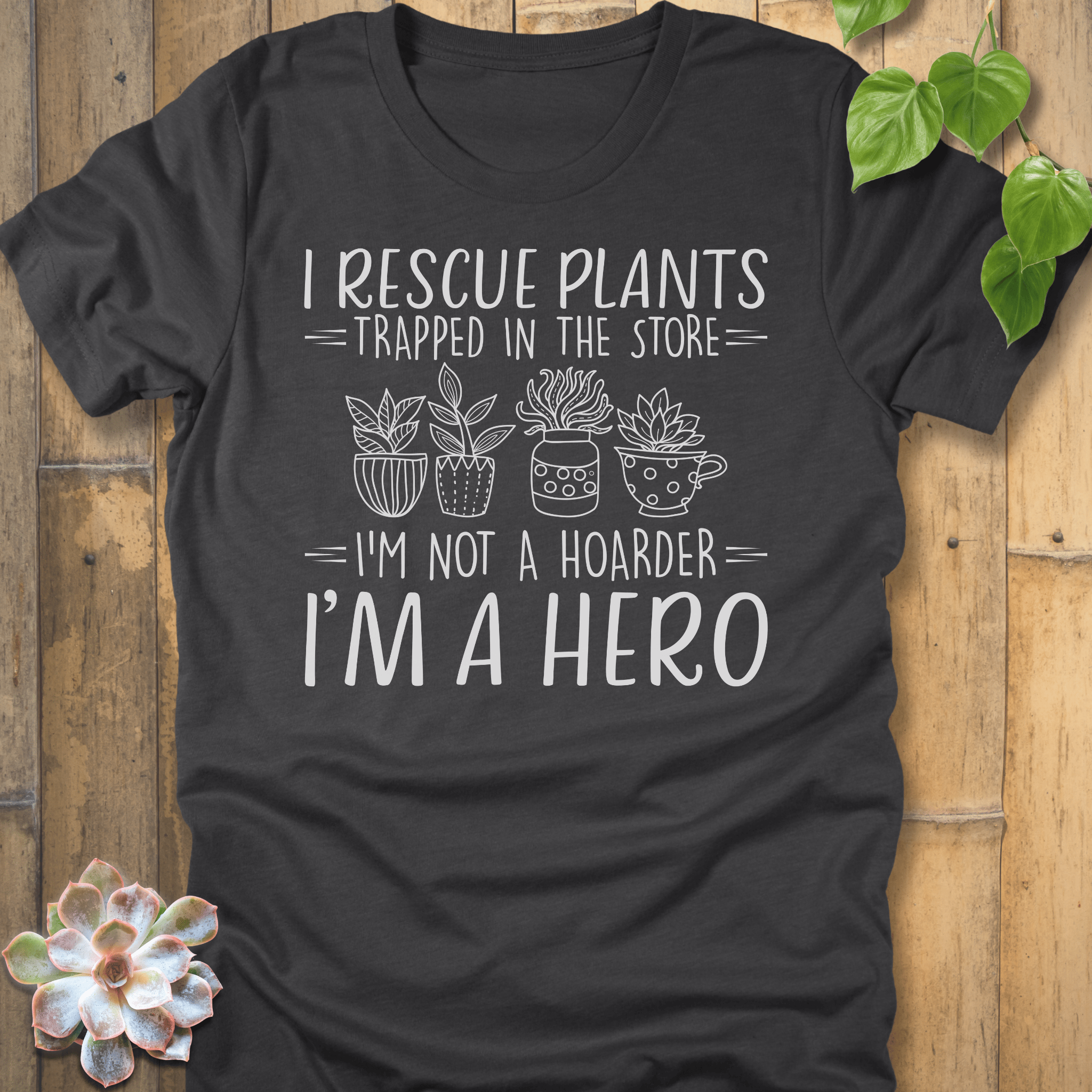 Dark Grey Heather / S I Rescue Plants T-shirt T-Shirt