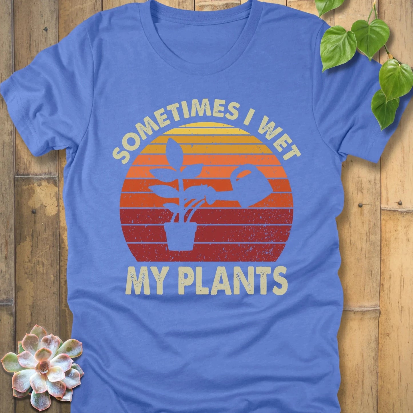 Heather Columbia Blue / S I Wet My Plants T-Shirt T-Shirt