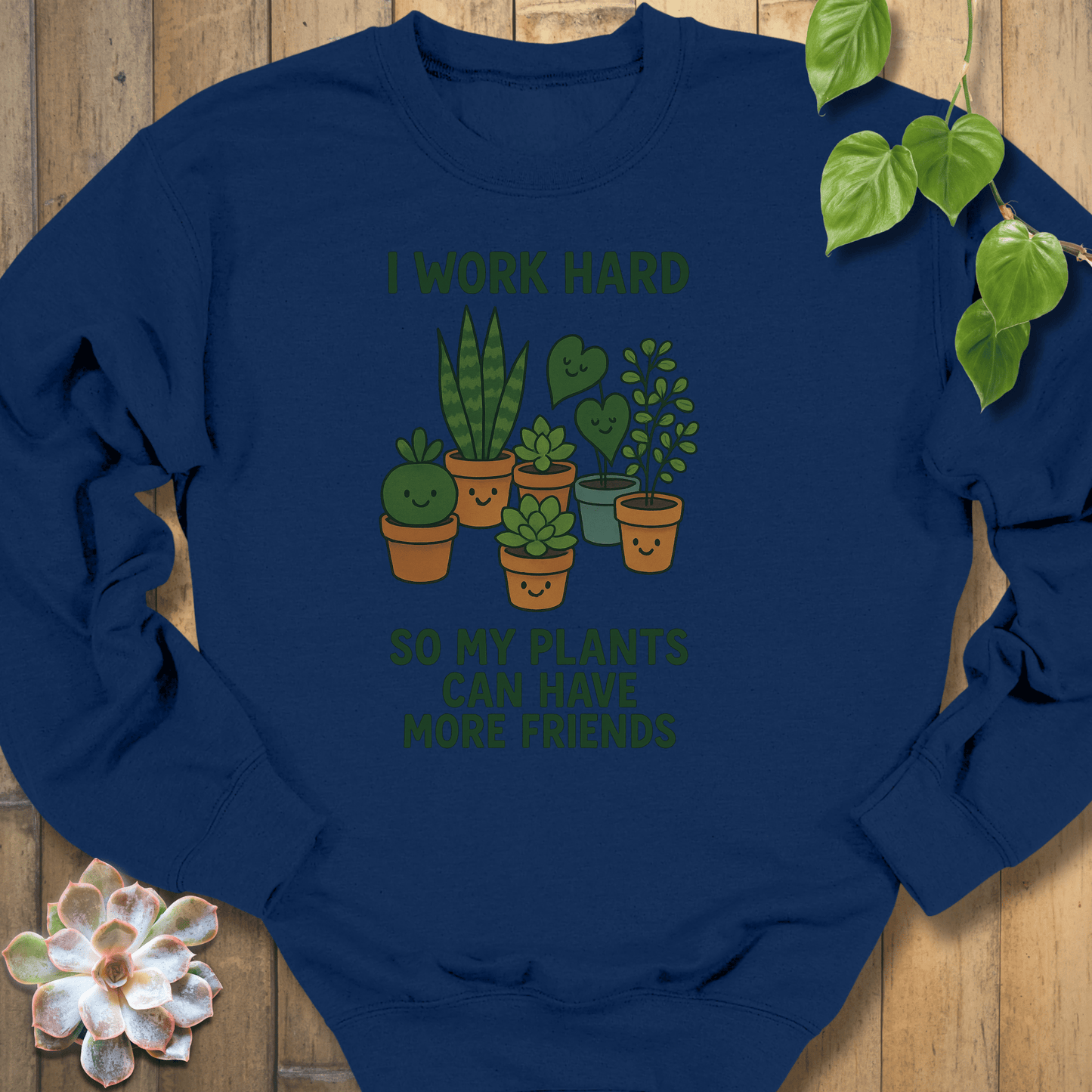 Navy / S I Work Hard Sweatshirt Sweatshirt