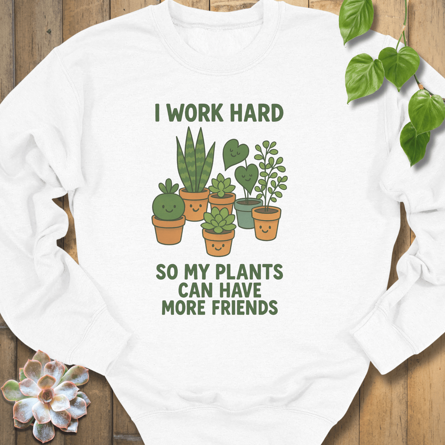 White / S I Work Hard Sweatshirt Sweatshirt