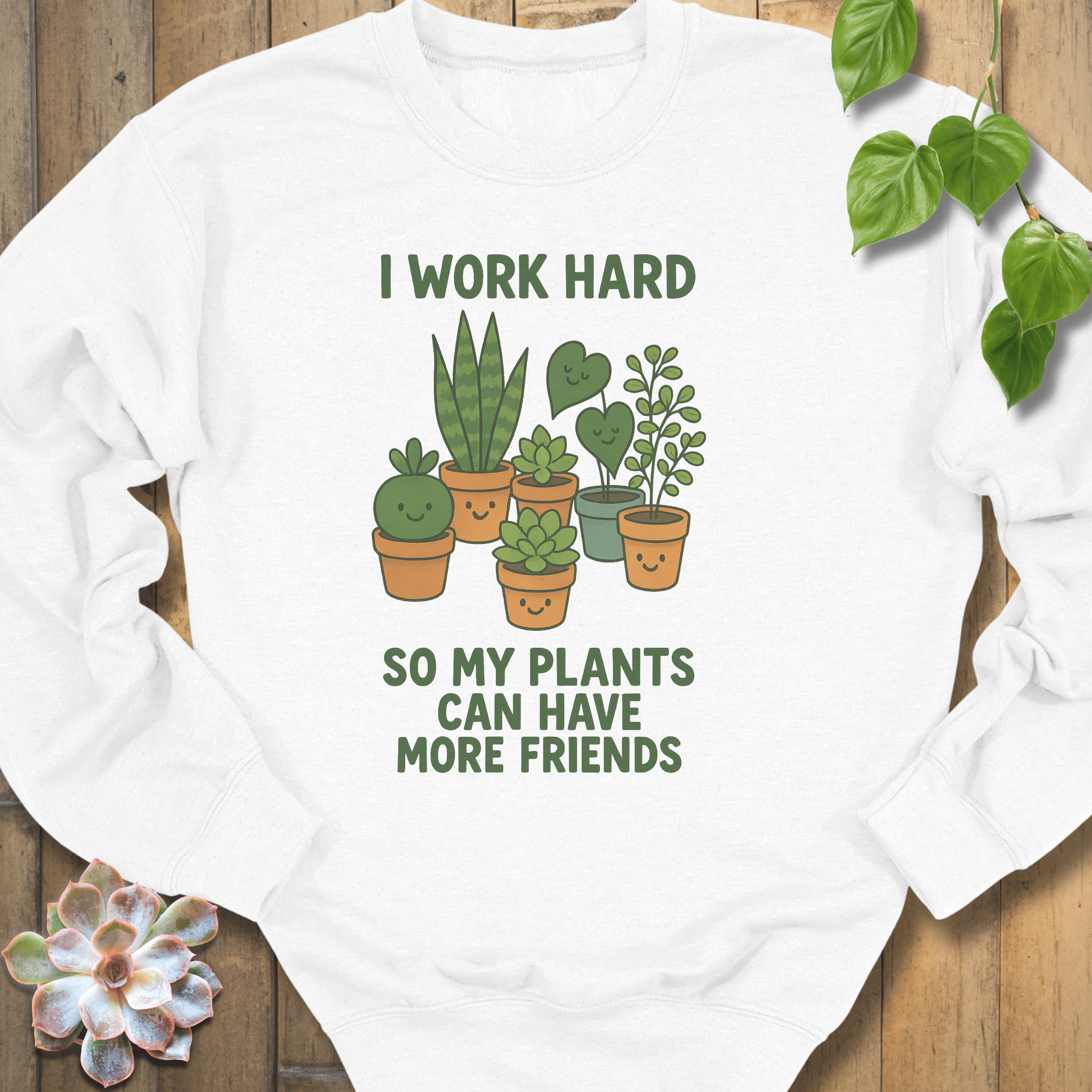 White / S I Work Hard Sweatshirt Sweatshirt
