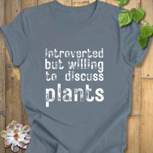 Steel Blue / XS Introverted & Plants - T-Shirt T-Shirt