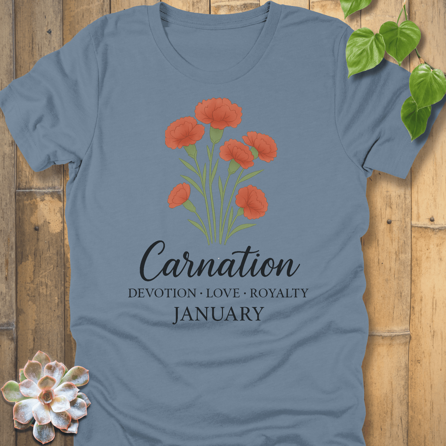 Steel Blue / S January Carnation T-Shirt T-Shirt