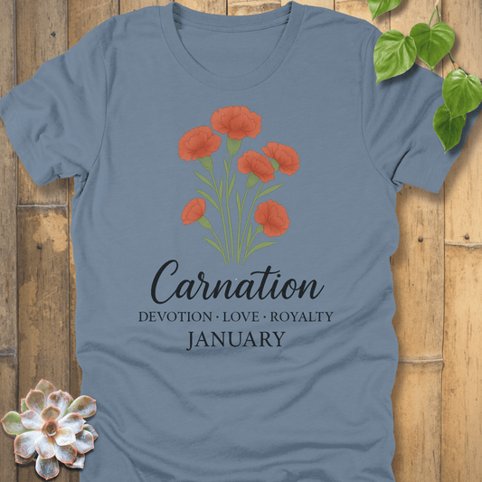 Steel Blue / S January Carnation T-Shirt T-Shirt