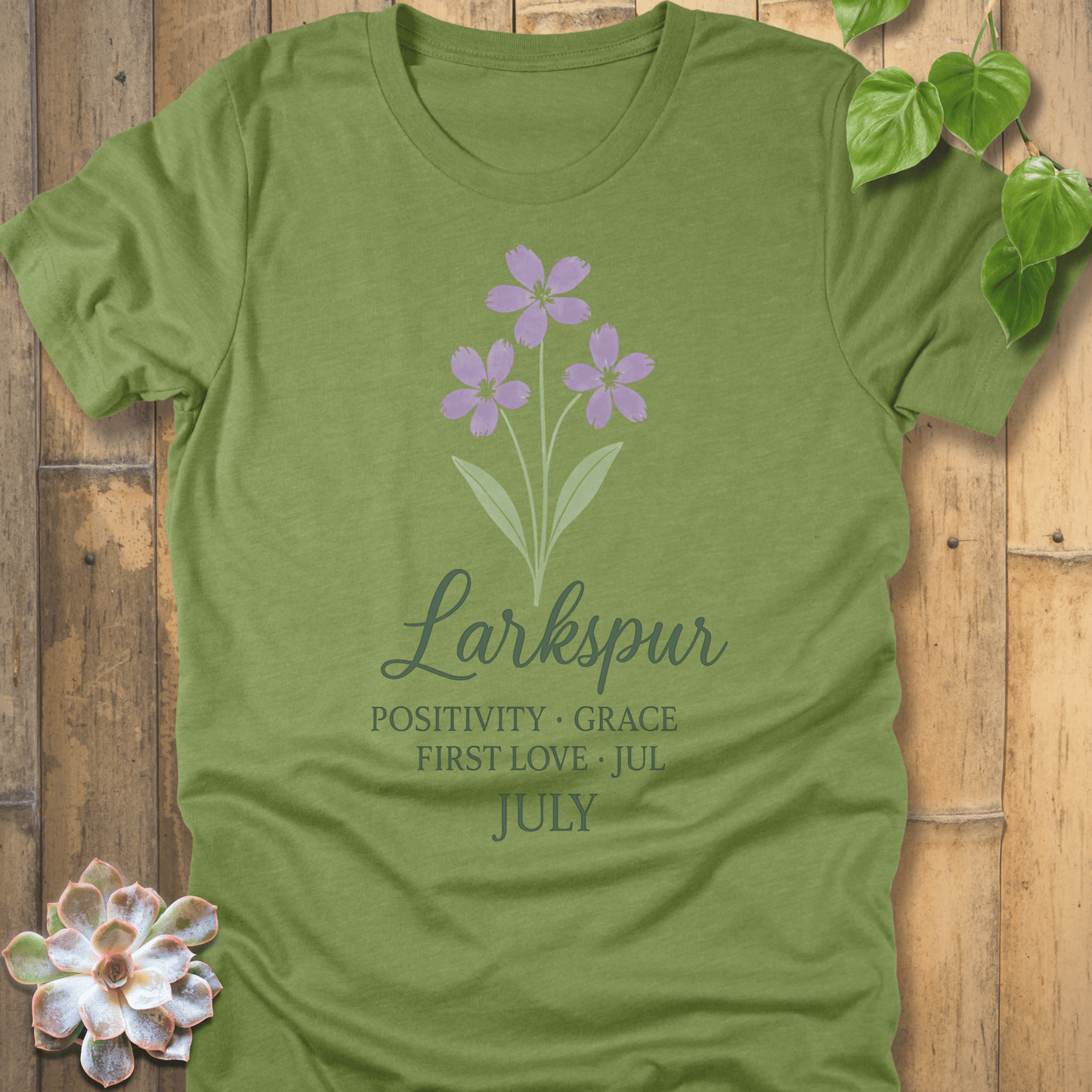 Heather Green / S July Larkspur T-shirt T-Shirt