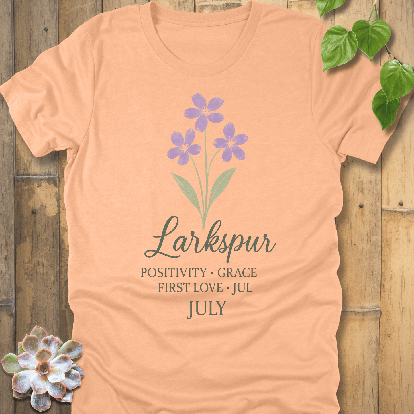 Heather Peach / S July Larkspur T-shirt T-Shirt