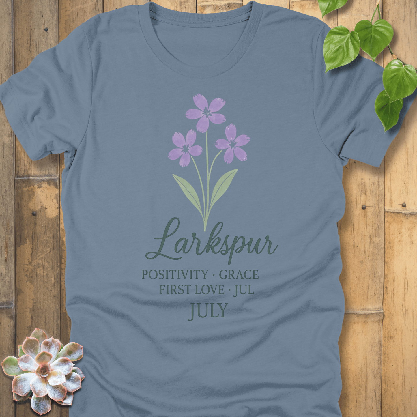 Steel Blue / S July Larkspur T-shirt T-Shirt