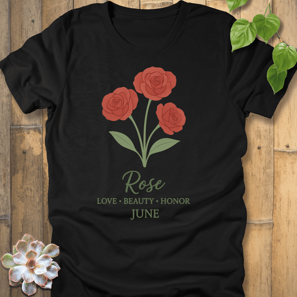 Black / S June Rose T-shirt T-Shirt