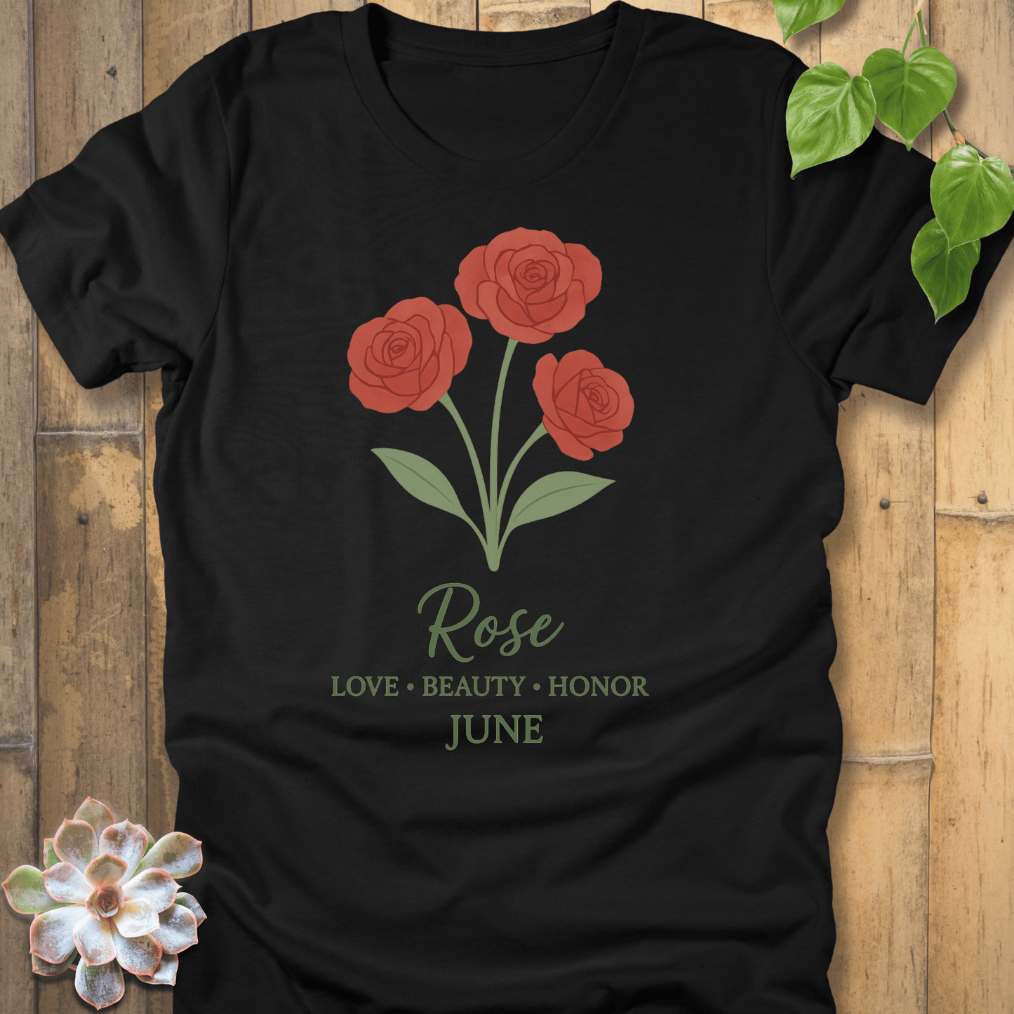 Black / S June Rose T-shirt T-Shirt