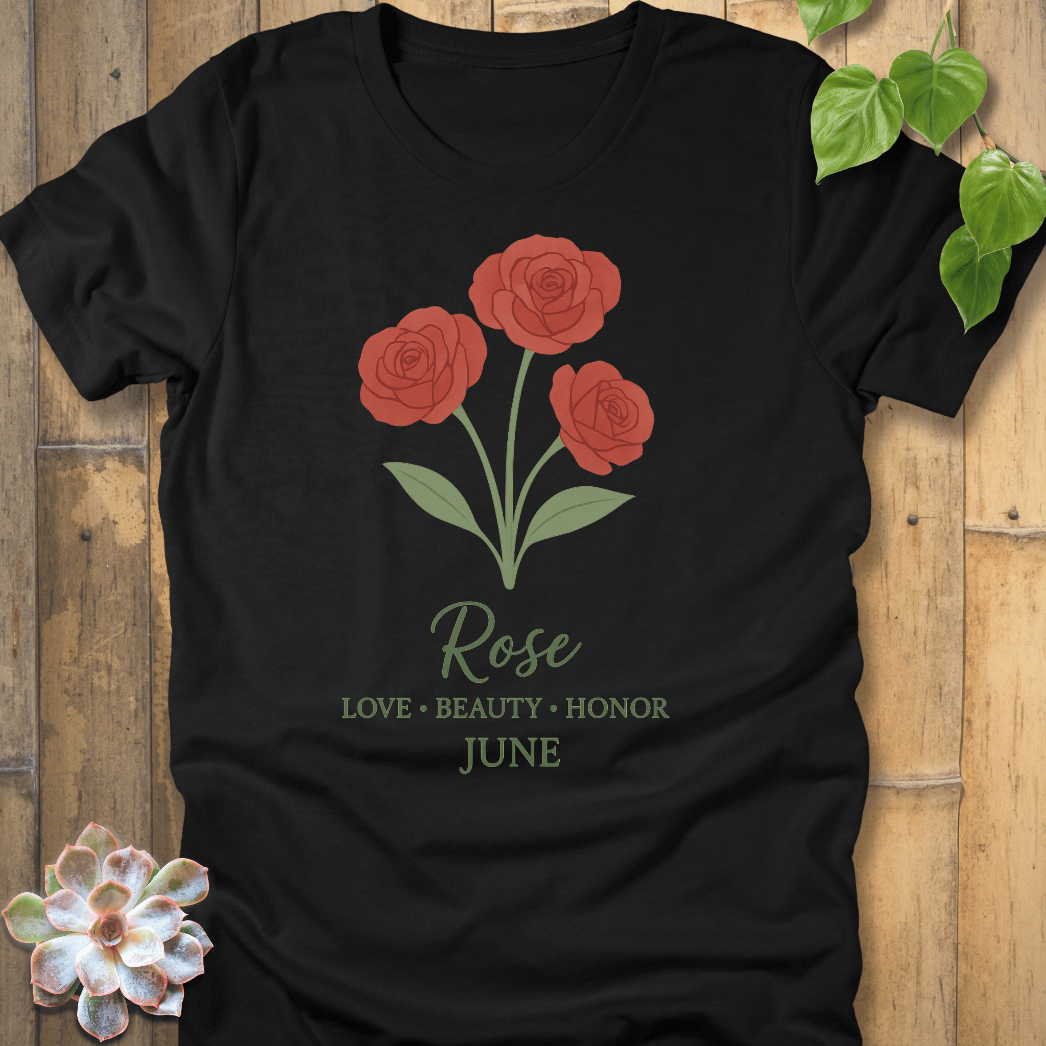 Black / S June Rose T-shirt T-Shirt