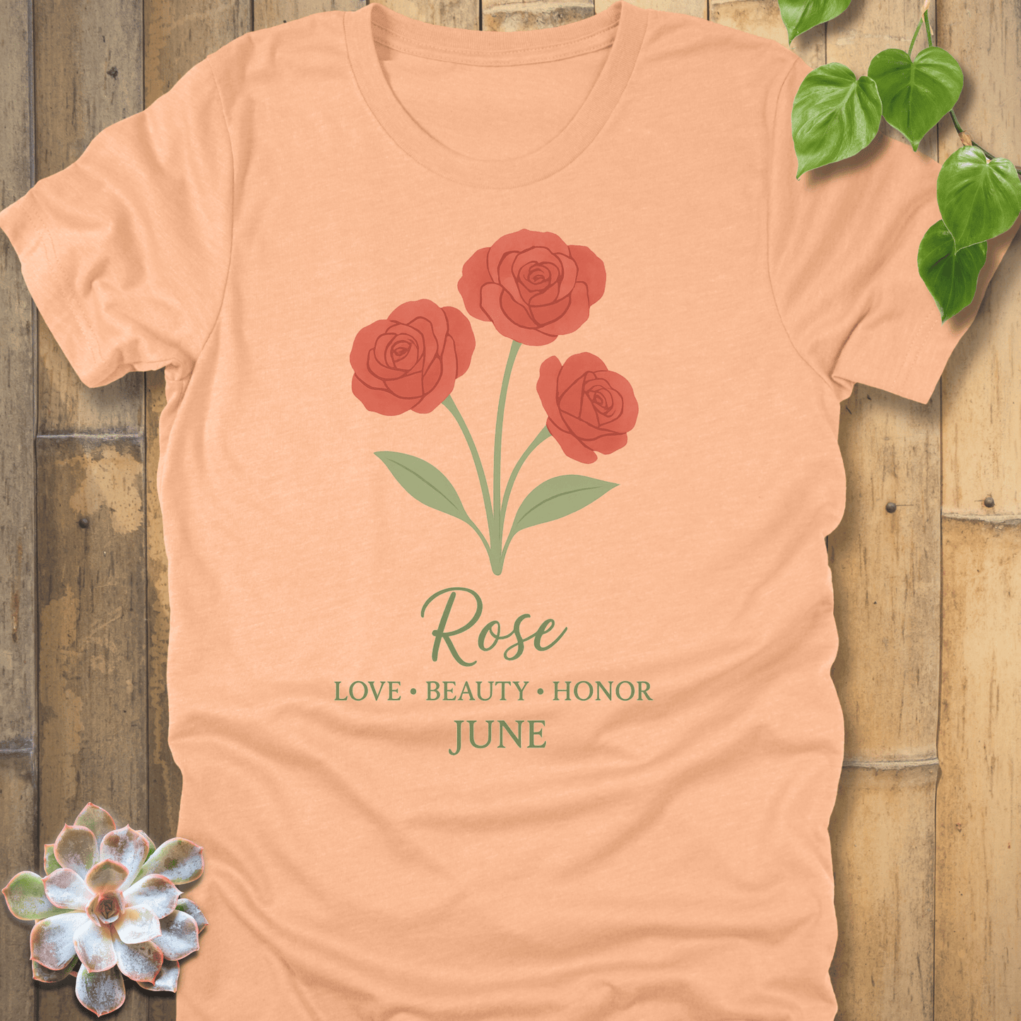 Heather Peach / S June Rose T-shirt T-Shirt