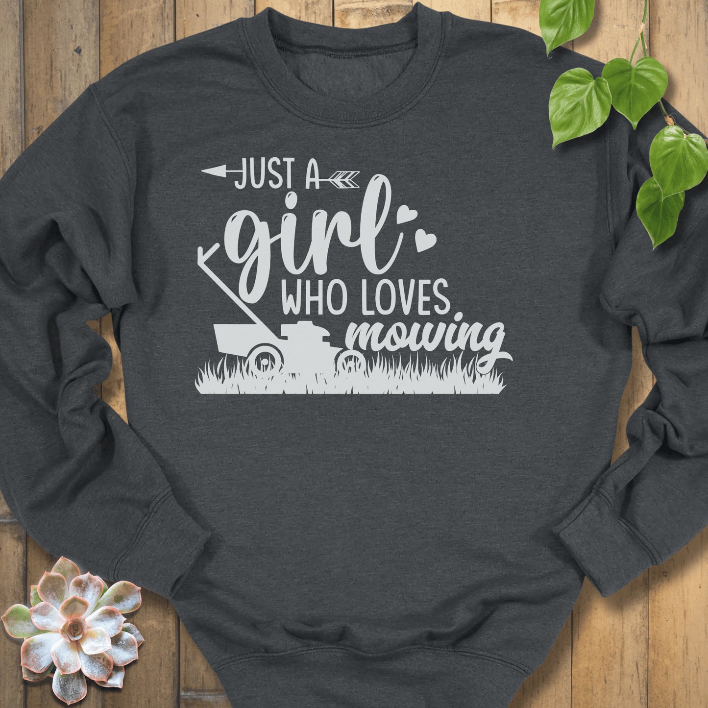 Dark Heather / S Just A Girl Sweatshirt Sweatshirt
